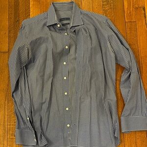 Men's Alton Lane Custom Navy and White Checkered Button-Down Shirt good for work